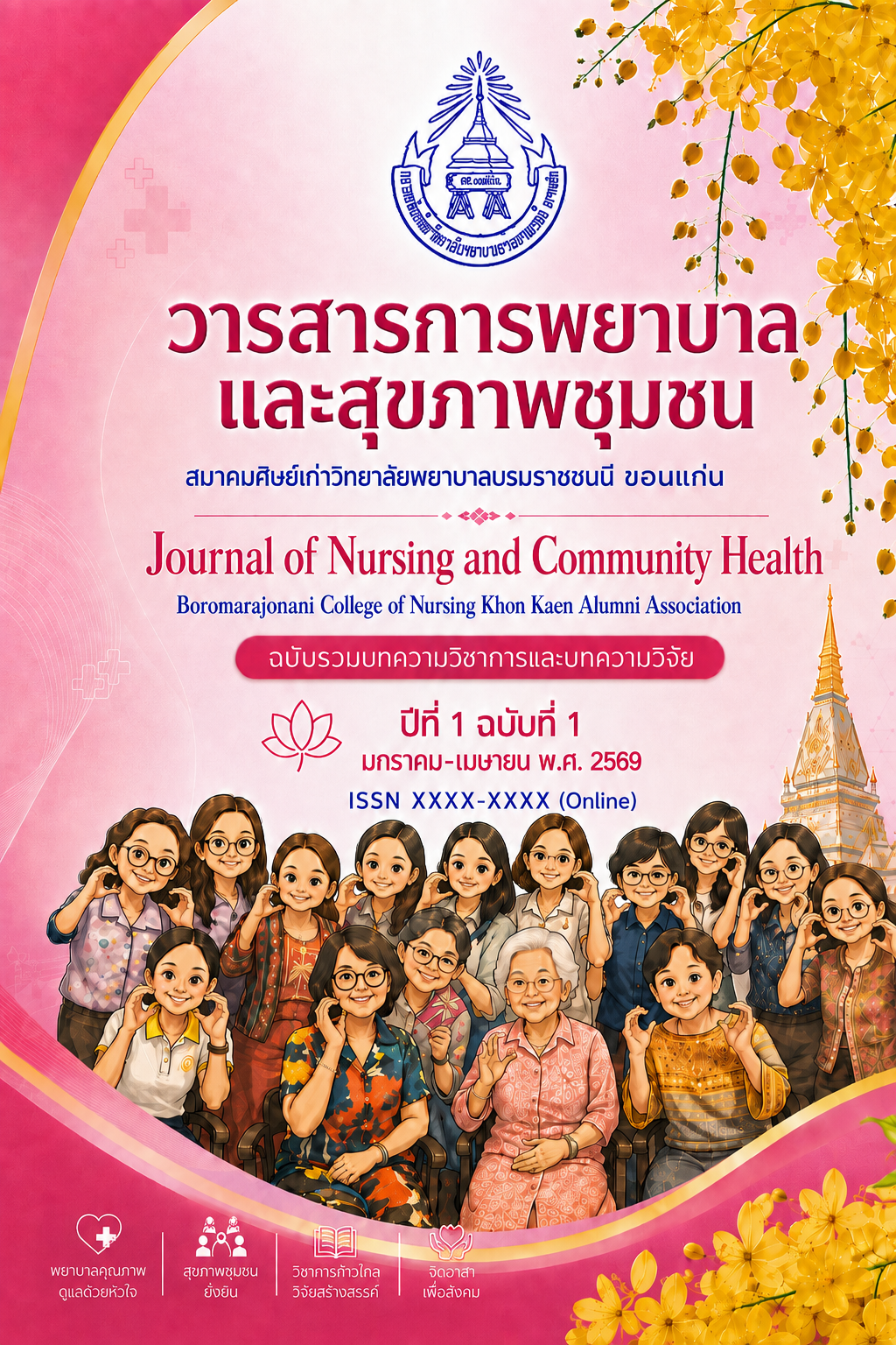 วารสารการพยาบาลและสุขภาพชุมชน สมาคมศิษย์เก่าวิทยาลัยพยาบาลบรมราชชนนี  ขอนแก่น ปีที่ 1 ฉบับที่ 1 มกราคม – เมษายน พ.ศ. 2569